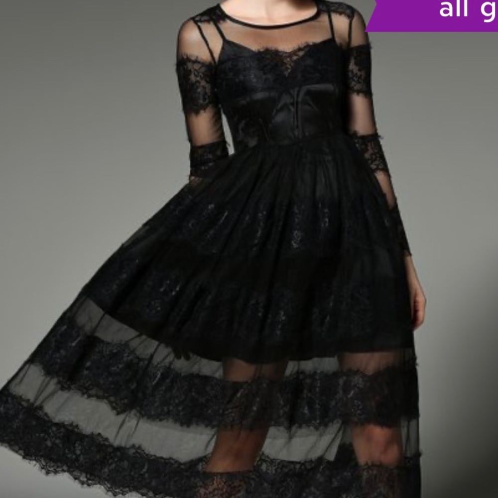 Black Coeur de Vague Dress